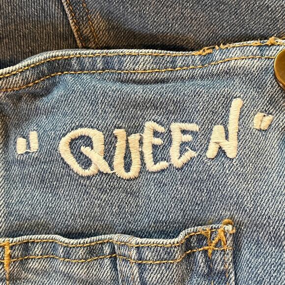 Target Pride Denim Rainbow Overalls Shortalls Womens XL High Waist Stretch Queen - Picture 3 of 6